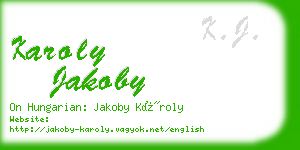 karoly jakoby business card